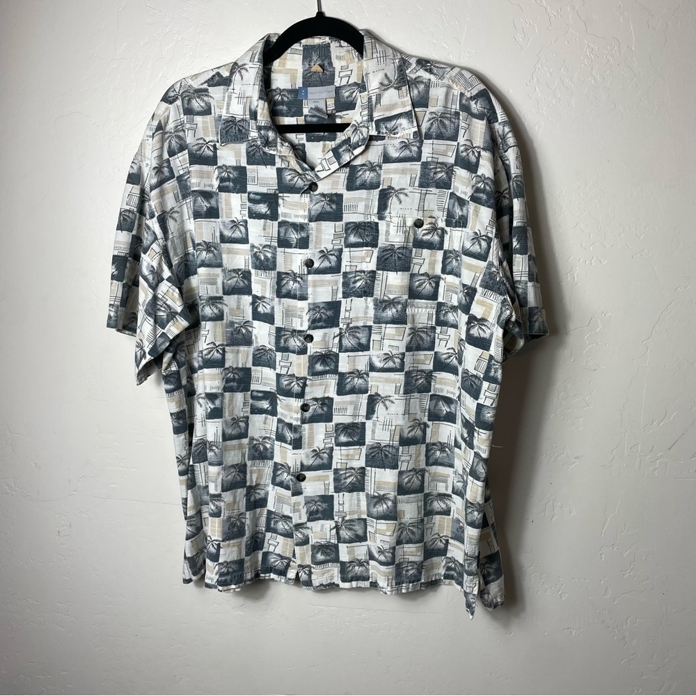 Men's Half Moon Bay Hawaiian Short Sleeve Button Front Shirt XL